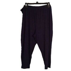 Capsule Size 26 Womens Relaxed Fit Navy Blue Capri Leggings Pant Elastic Waist